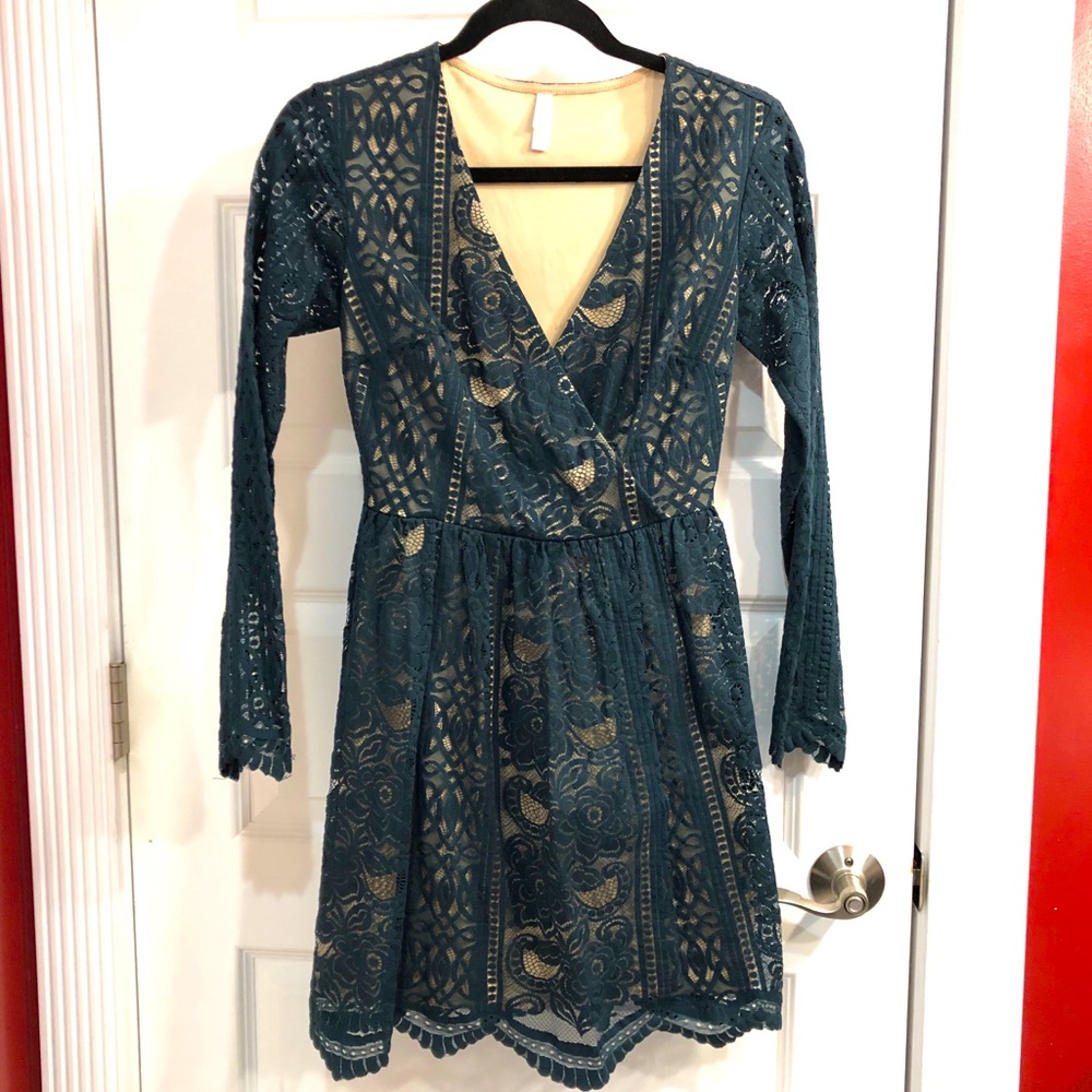Xhilaration - Deep Green Lace Dress